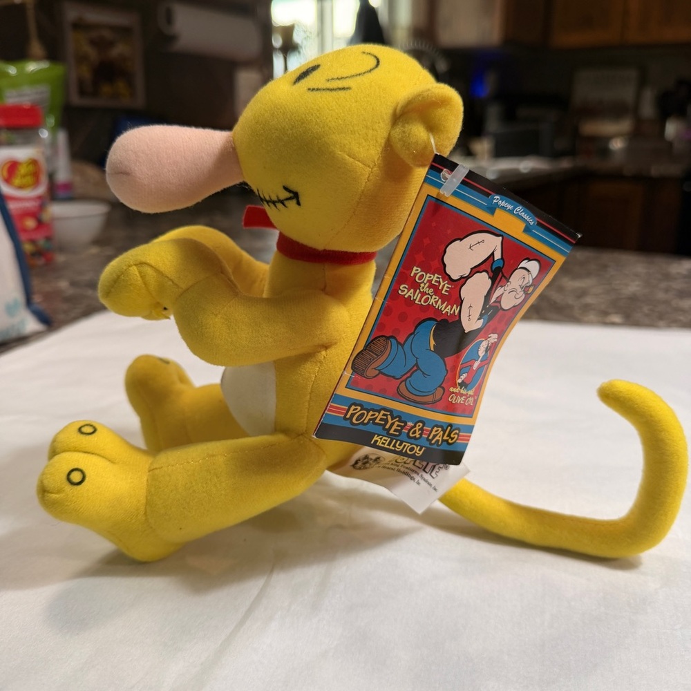 Eugene The Jeep Kelly Toy Plush Doll Popeye Vintage 2004 Rare 8" Posable Tail - Picture 3 of 9